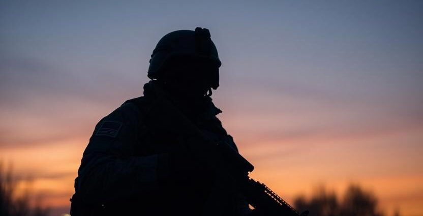 US soldier patrolling